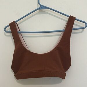 Beach riot swim top Women's Brown ribbed Bralette swim size S NWOT
